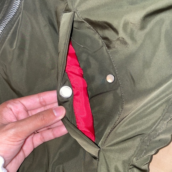 ZARA Man Olive Green Bomber Jacket - Picture 5 of 6